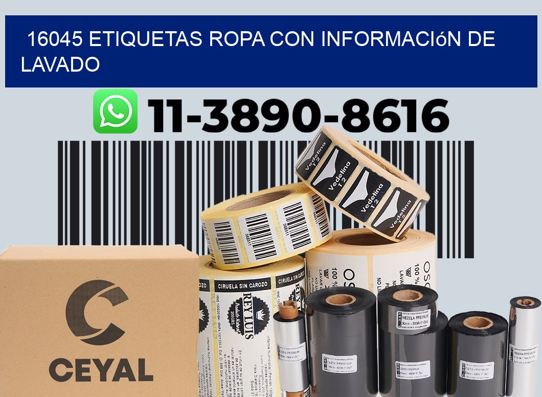 16045 Etiquetas ropa con información de lavado