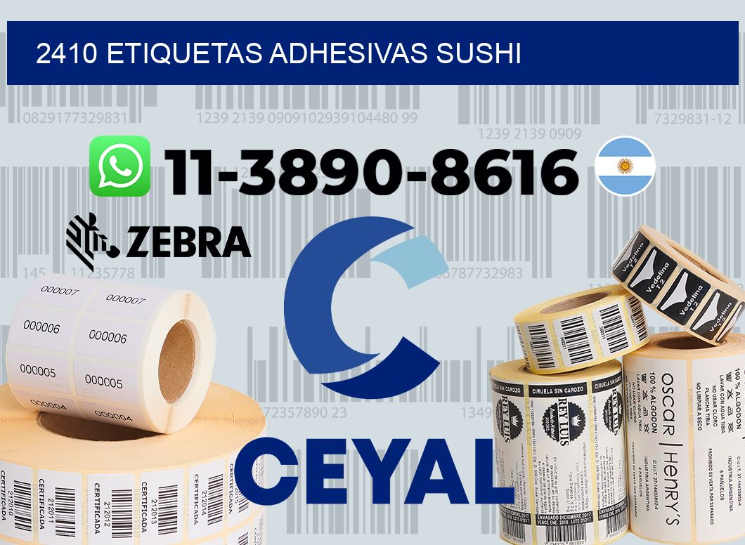 2410 etiquetas adhesivas sushi