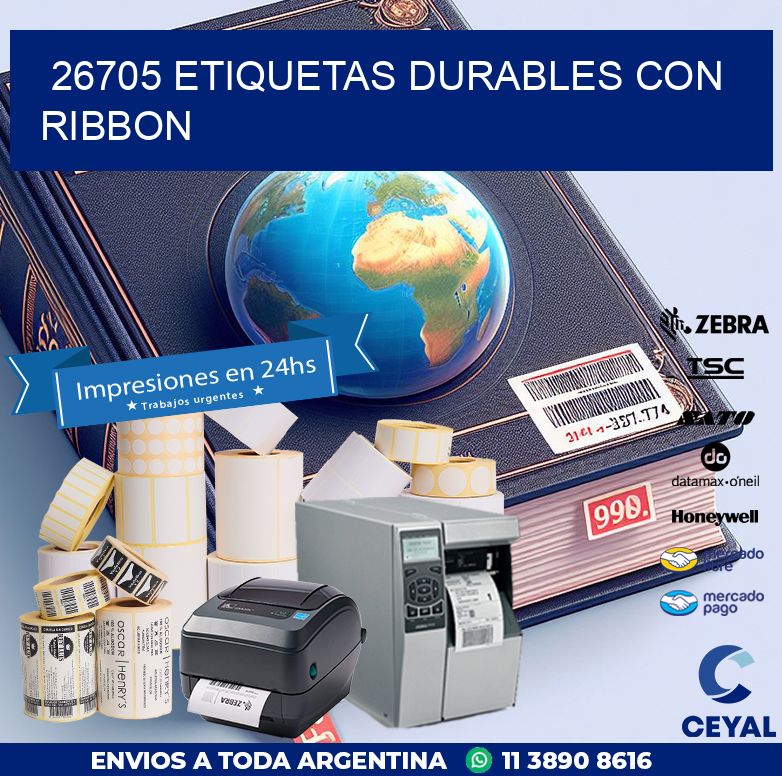26705 etiquetas durables con ribbon