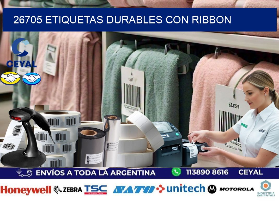 26705 etiquetas durables con ribbon
