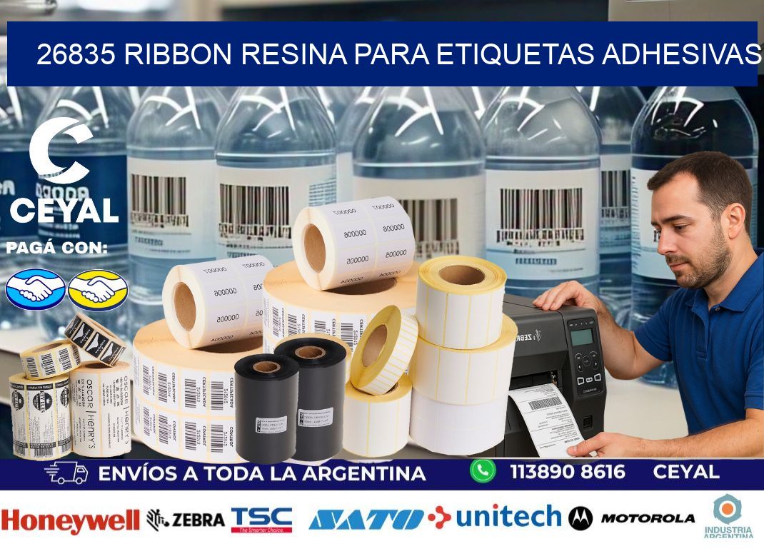 26835 ribbon resina para etiquetas adhesivas