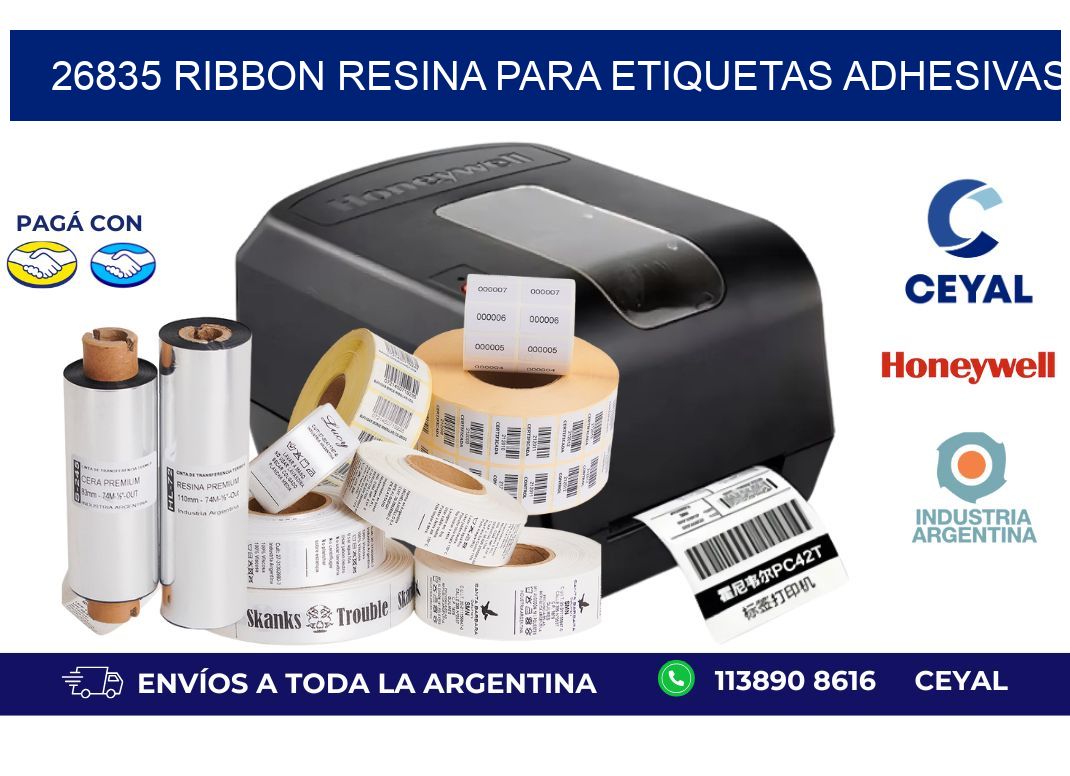 26835 ribbon resina para etiquetas adhesivas