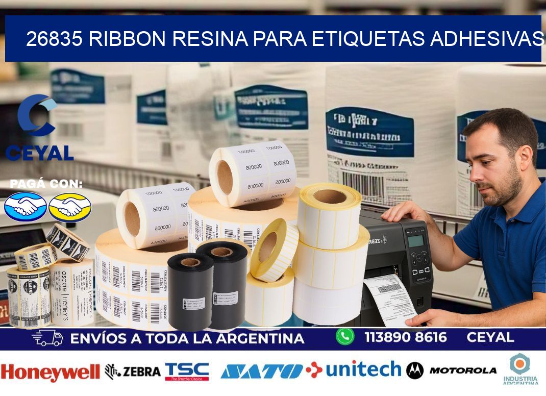 26835 ribbon resina para etiquetas adhesivas