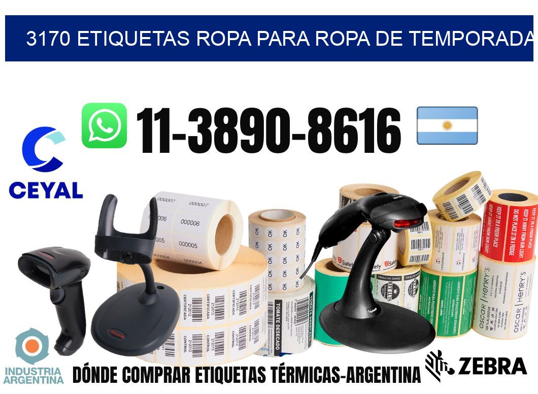 3170 Etiquetas ropa para ropa de temporada