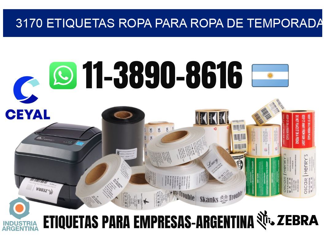 3170 Etiquetas ropa para ropa de temporada