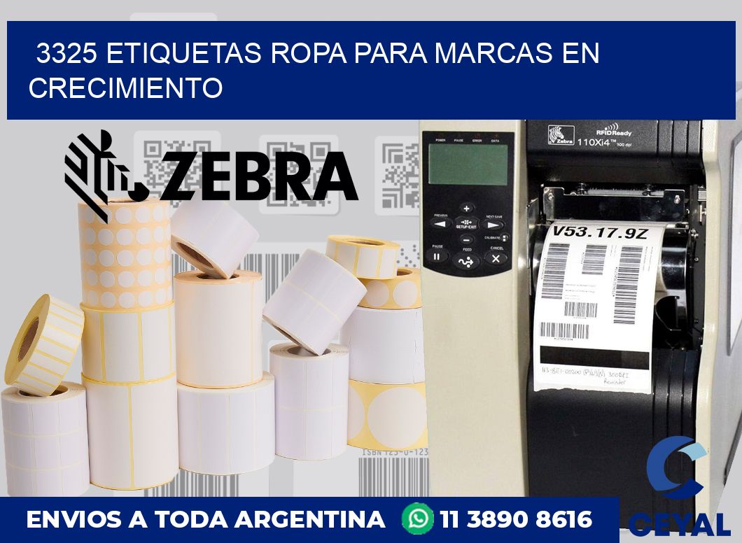 3325 Etiquetas ropa para marcas en crecimiento