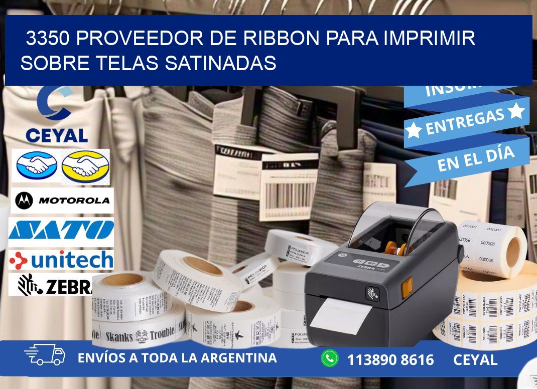 3350 proveedor de ribbon para imprimir sobre telas satinadas