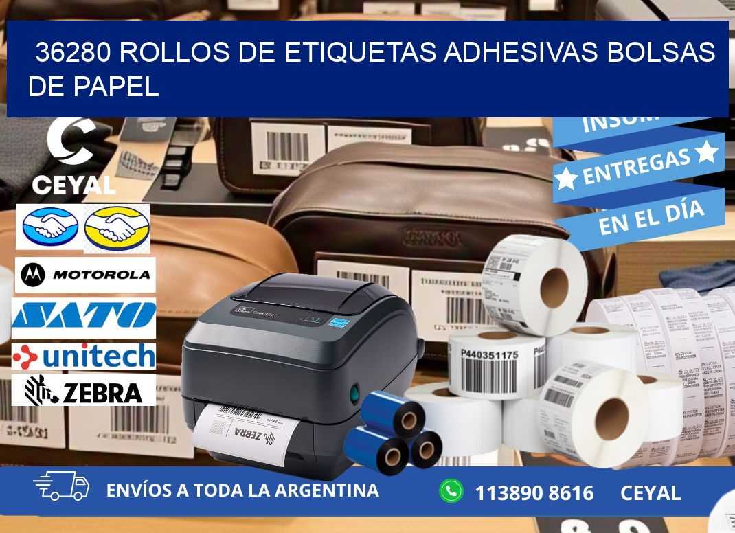 36280 rollos de etiquetas adhesivas bolsas de papel