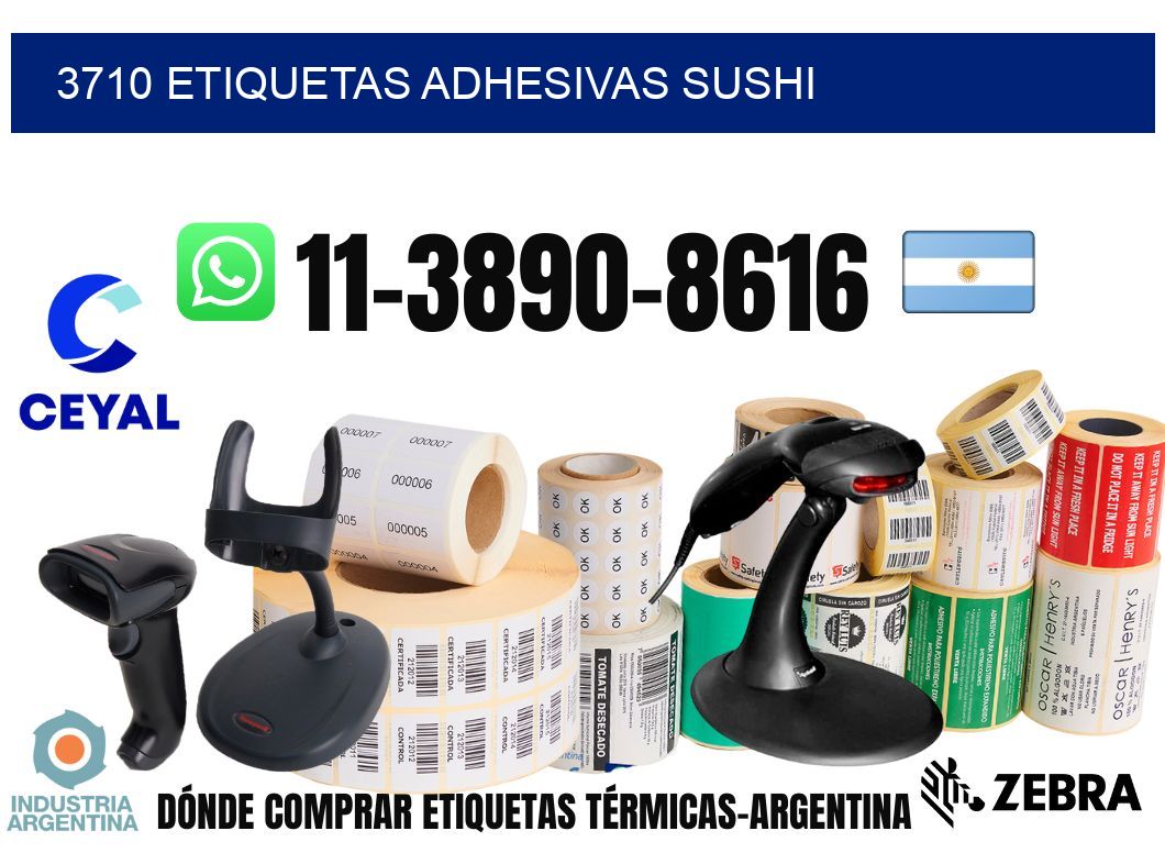 3710 etiquetas adhesivas sushi