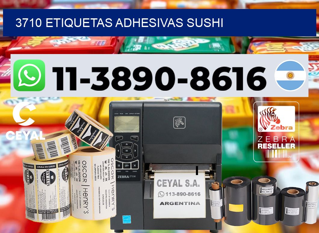 3710 etiquetas adhesivas sushi