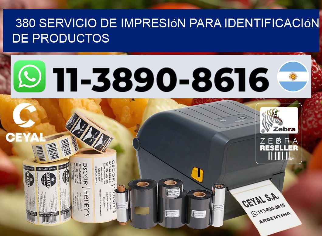 380 Servicio de impresión para identificación de productos