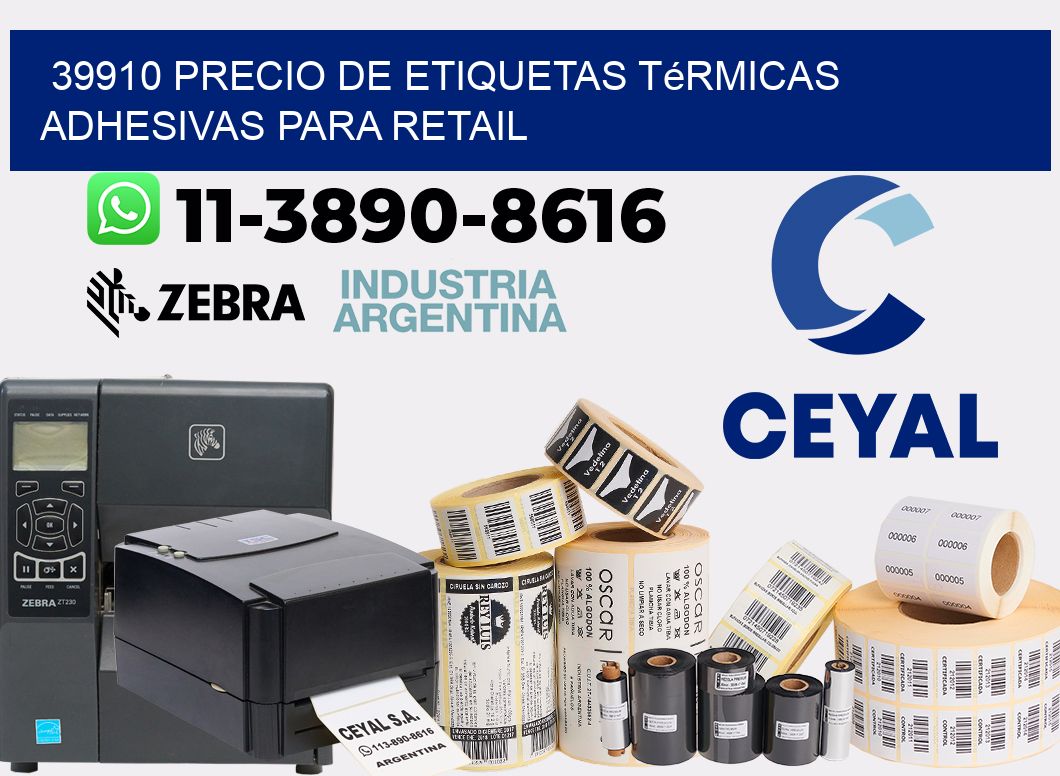 39910 precio de etiquetas térmicas adhesivas para retail