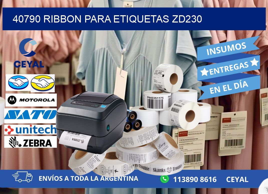 40790 ribbon para etiquetas zd230