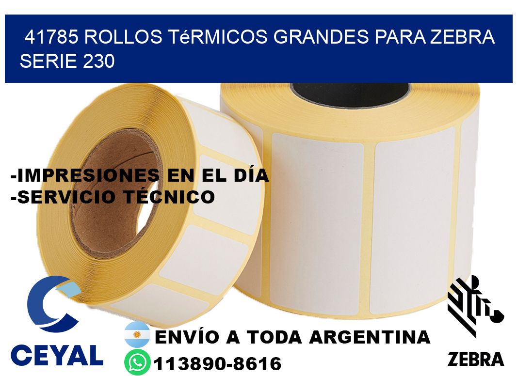 41785 rollos térmicos grandes para zebra serie 230