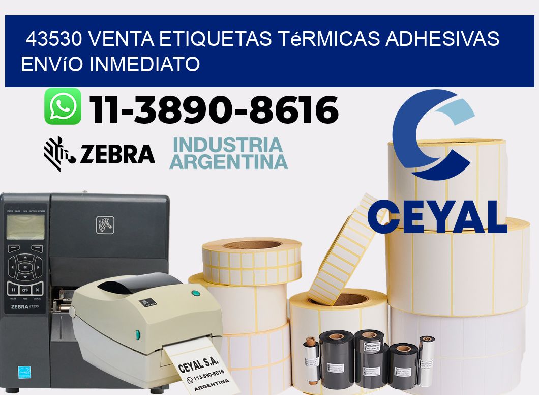 43530 venta etiquetas térmicas adhesivas envío inmediato
