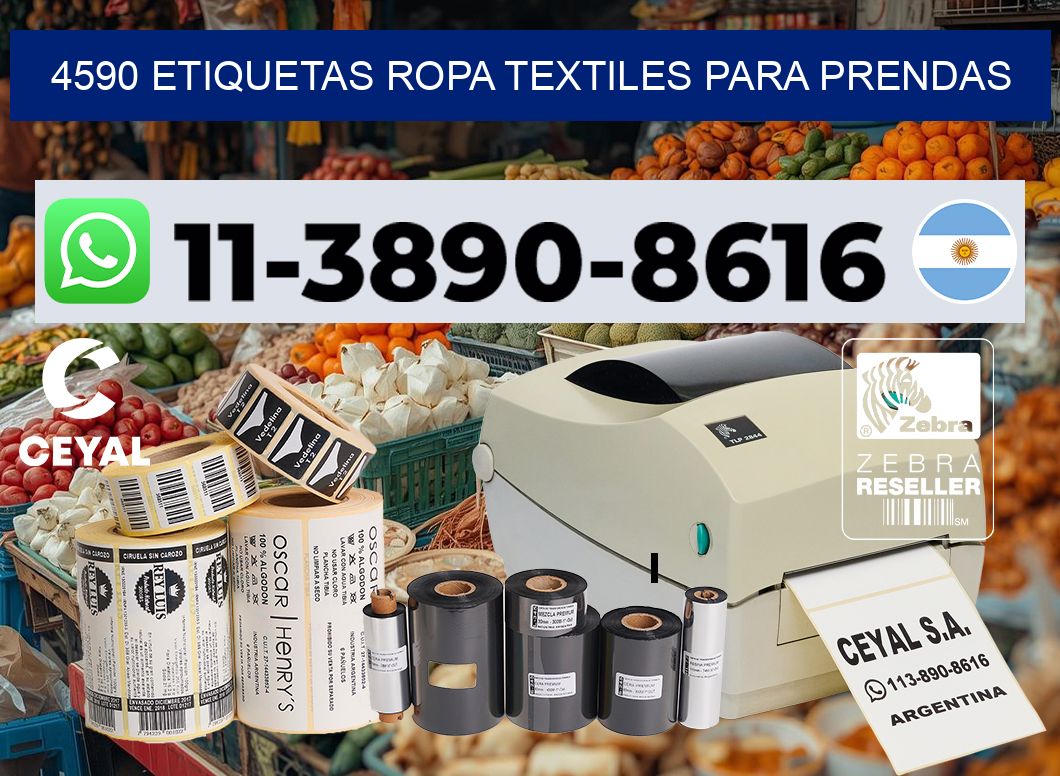 4590 Etiquetas ropa textiles para prendas