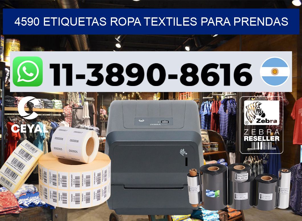 4590 Etiquetas ropa textiles para prendas
