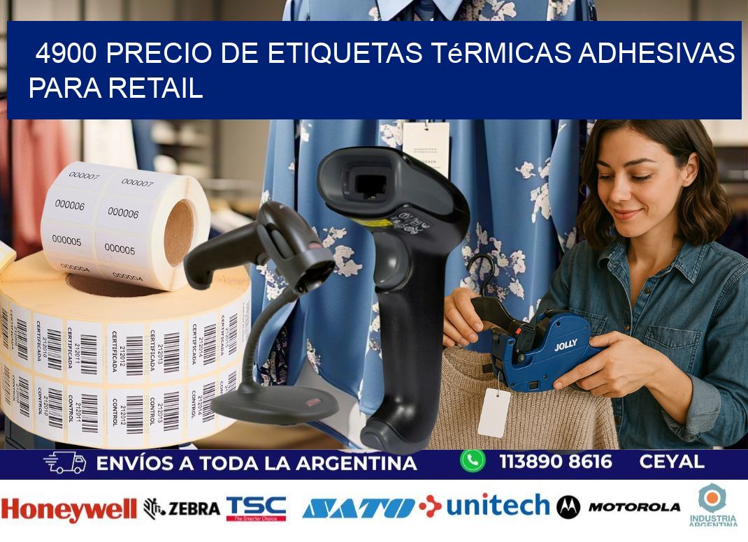 4900 precio de etiquetas térmicas adhesivas para retail