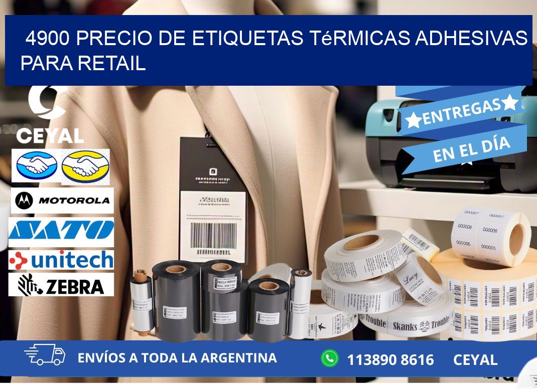4900 precio de etiquetas térmicas adhesivas para retail