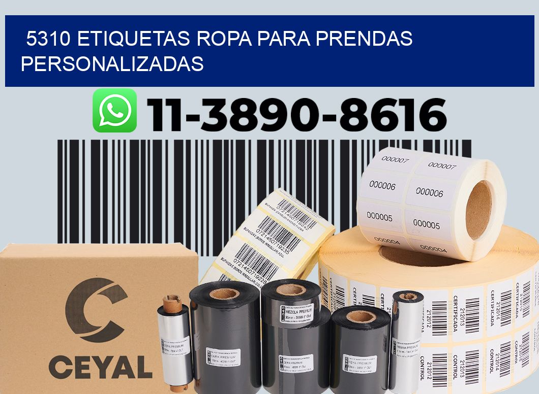5310 Etiquetas ropa para prendas personalizadas