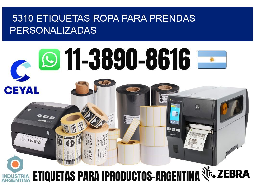 5310 Etiquetas ropa para prendas personalizadas