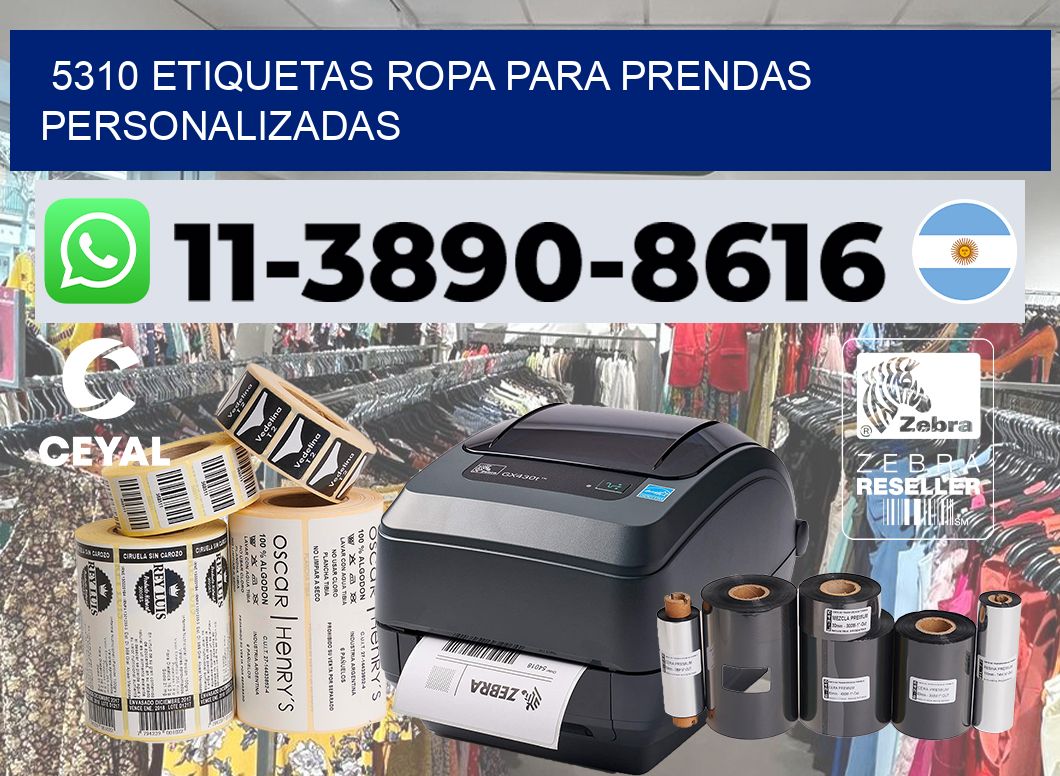 5310 Etiquetas ropa para prendas personalizadas