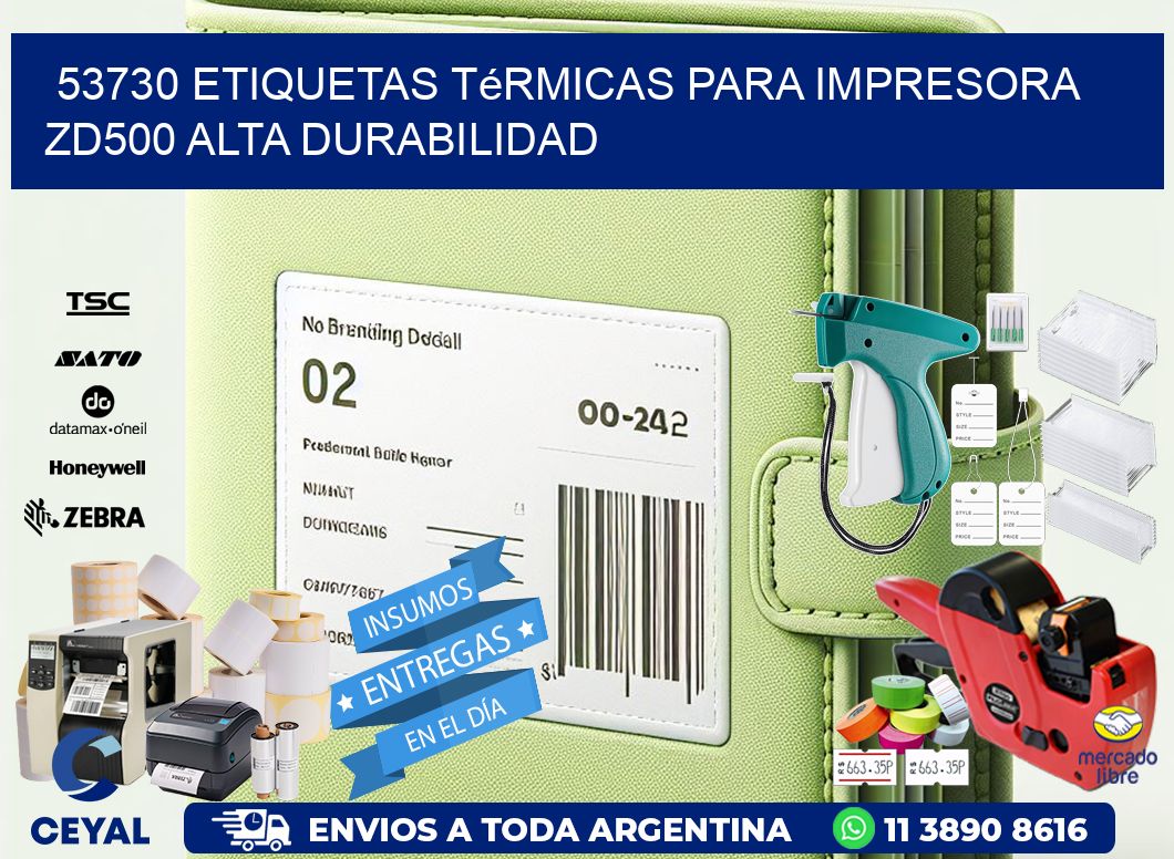 53730 etiquetas térmicas para impresora zd500 alta durabilidad