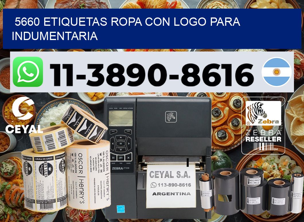 5660 Etiquetas ropa con logo para indumentaria