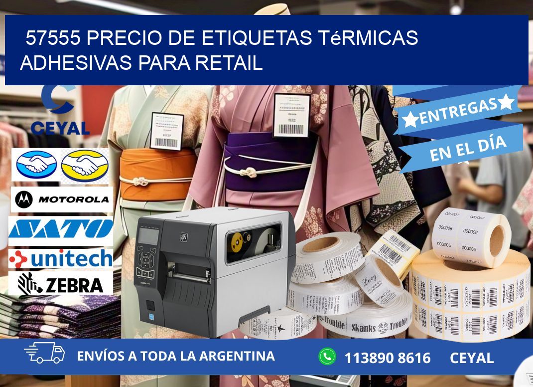 57555 precio de etiquetas térmicas adhesivas para retail