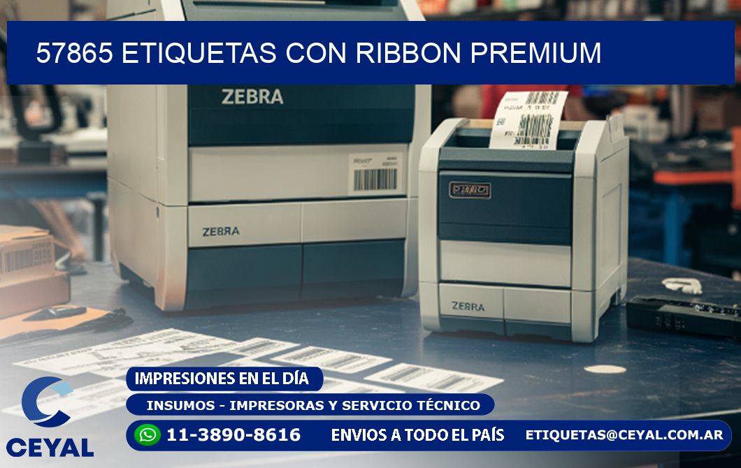 57865 etiquetas con ribbon premium