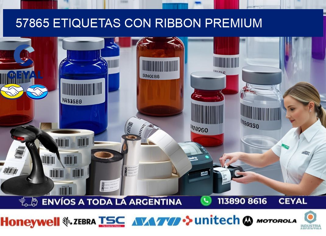 57865 etiquetas con ribbon premium