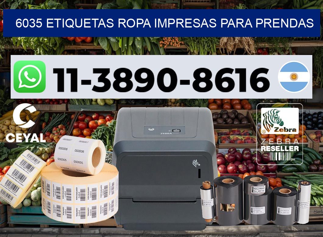 6035 Etiquetas ropa impresas para prendas
