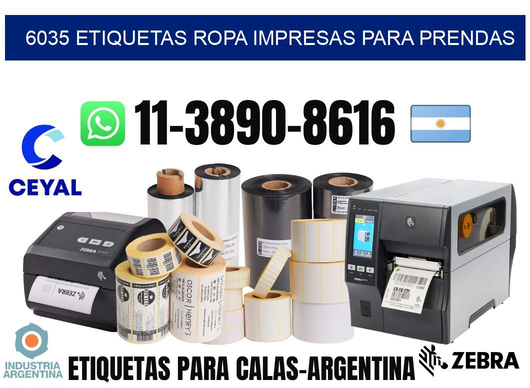 6035 Etiquetas ropa impresas para prendas