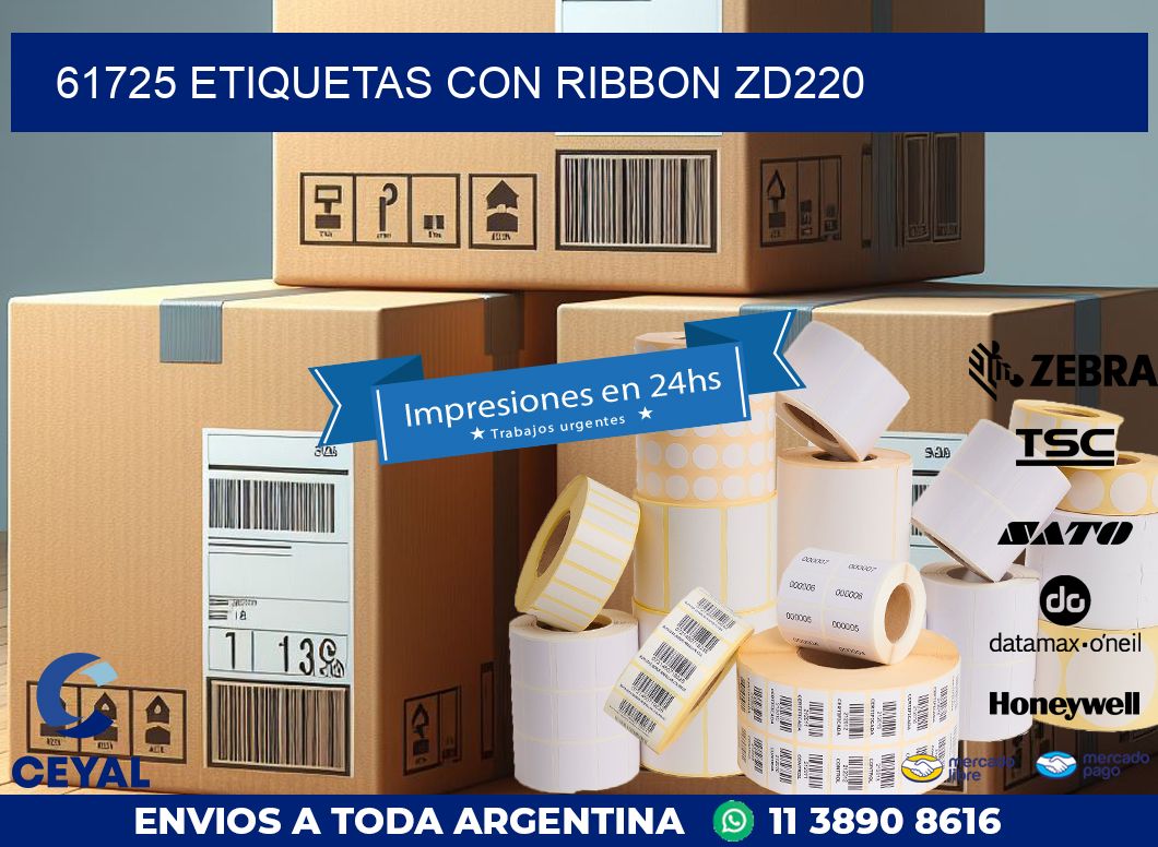 61725 etiquetas con ribbon zd220