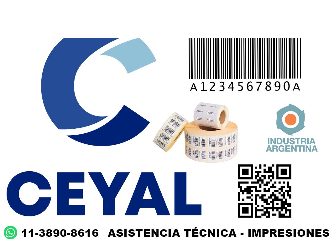 61725 etiquetas con ribbon zd220