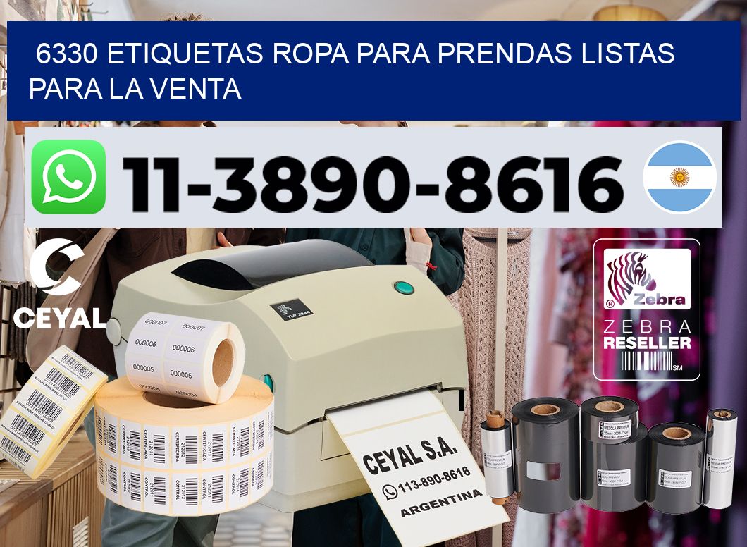 6330 Etiquetas ropa para prendas listas para la venta