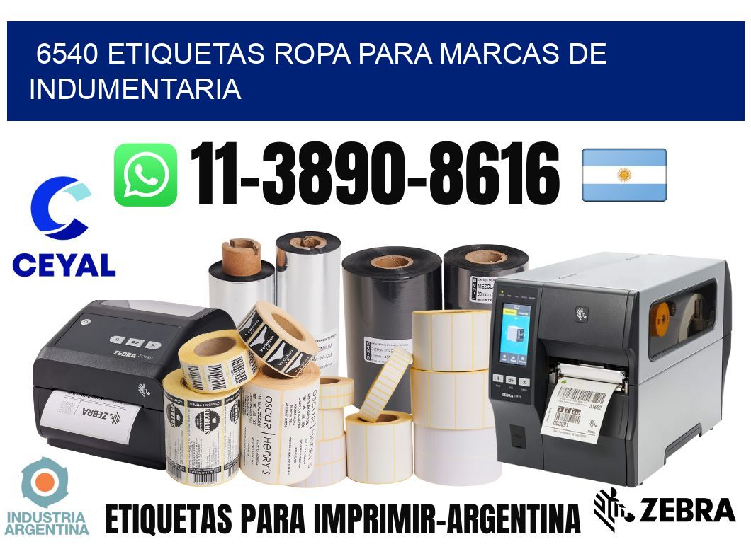 6540 Etiquetas ropa para marcas de indumentaria