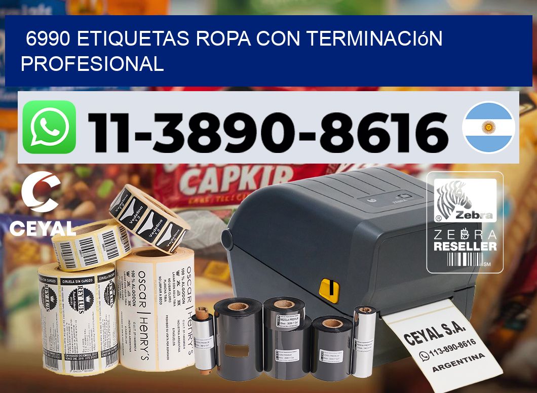 6990 Etiquetas ropa con terminación profesional