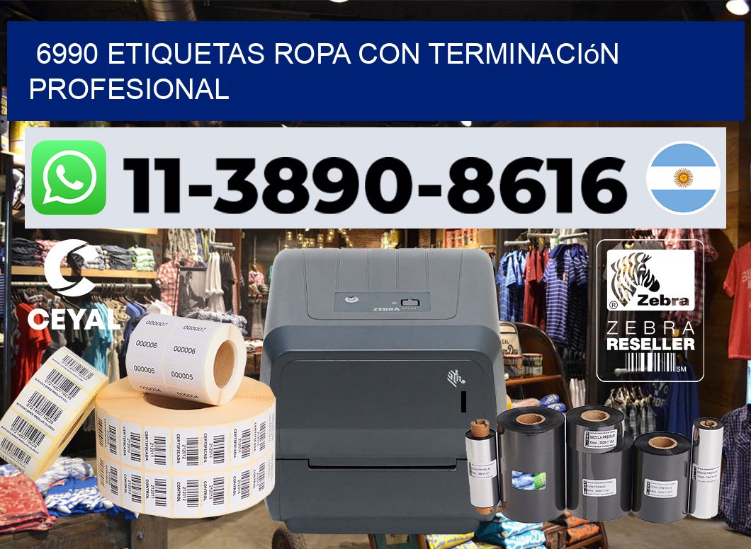 6990 Etiquetas ropa con terminación profesional