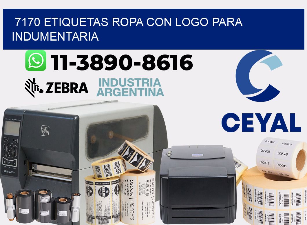 7170 Etiquetas ropa con logo para indumentaria