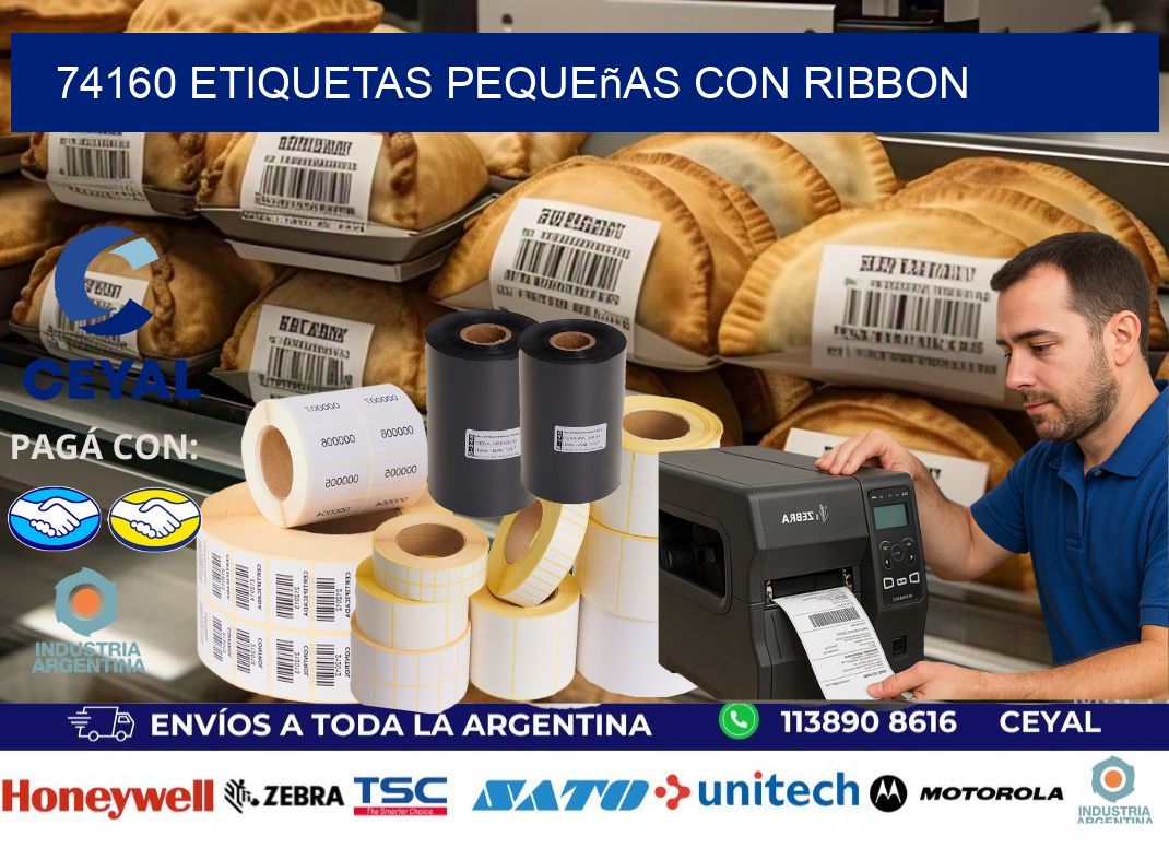 74160 etiquetas pequeñas con ribbon