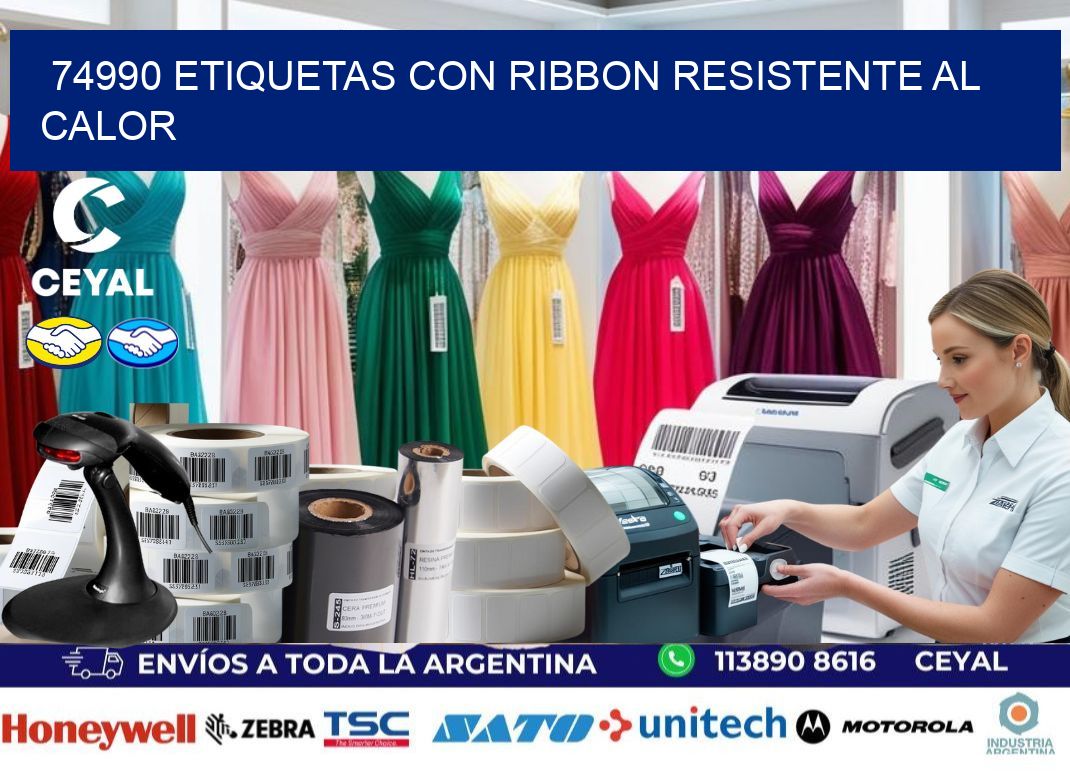 74990 etiquetas con ribbon resistente al calor