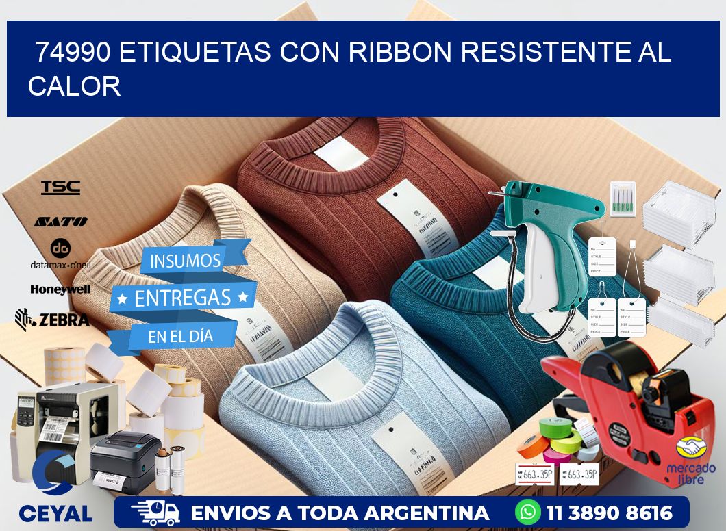 74990 etiquetas con ribbon resistente al calor