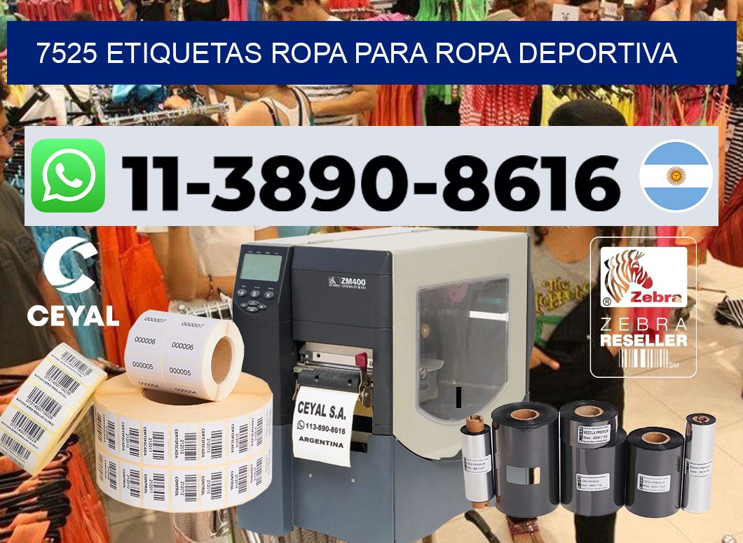 7525 Etiquetas ropa para ropa deportiva