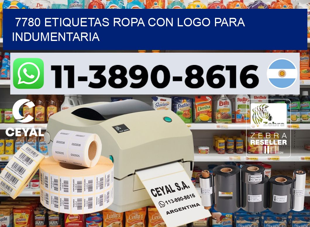 7780 Etiquetas ropa con logo para indumentaria