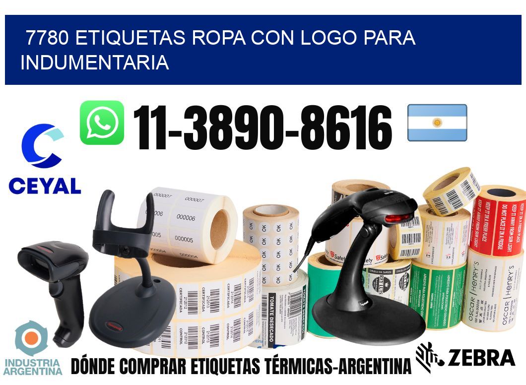 7780 Etiquetas ropa con logo para indumentaria