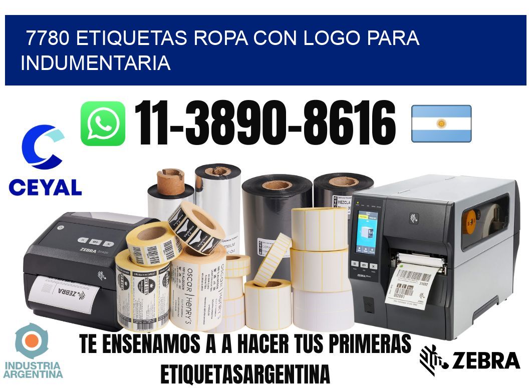 7780 Etiquetas ropa con logo para indumentaria