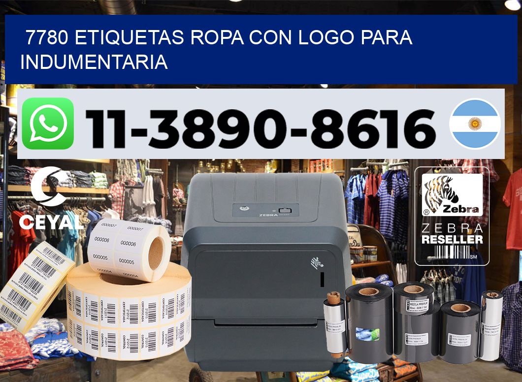 7780 Etiquetas ropa con logo para indumentaria