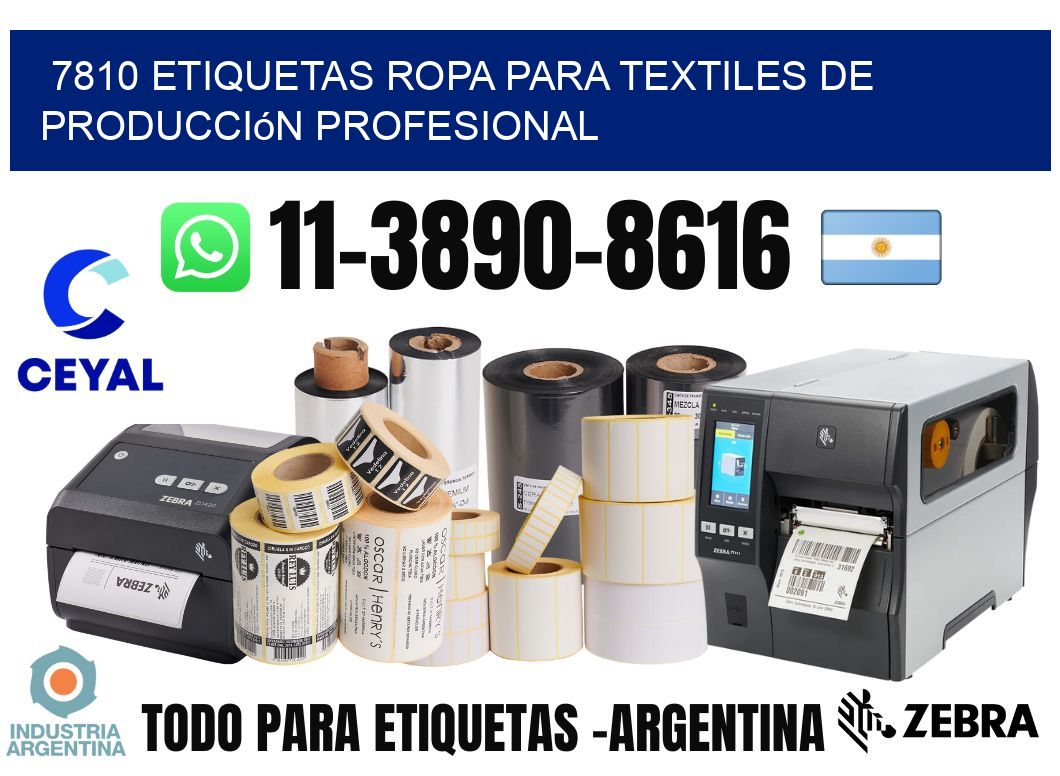 7810 Etiquetas ropa para textiles de producción profesional