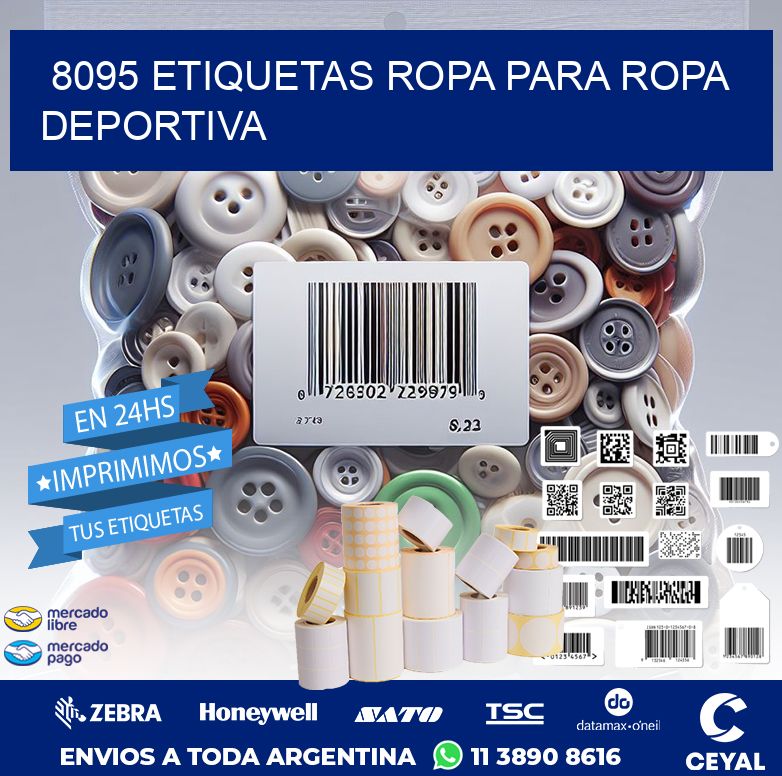 8095 Etiquetas ropa para ropa deportiva